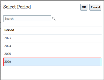 Select Period End Period